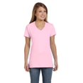 thumbnail image 4 of Hanes T-Shirt à Col en V Nano-T pour Femmes, TP, Rose Pâle, 4 of 5