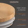 thumbnail image 4 of COZAYH Ensemble de 2 Tables Basses Rondes, Meubles de Salon en Bois, Motif Radial, 4 of 12