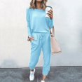 thumbnail image 1 of QJUHUNG Liquidation d'Automne Femmes Sweat à Capuche à Fermeture Éclair Couleur Unie et Pantalon Ensemble de Sport, 1 of 6