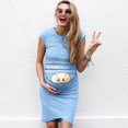 thumbnail image 1 of HWRETIE Robe de Maternité Imprimée pour Femmes Robe Courte Décontractée Accessoire Photo de Grossesse Tenue pour Futures Mamans, 1 of 6