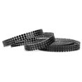 thumbnail image 1 of Garniture de Couture Hotfix Aluminium Maille Strass Rouleau Garniture Accessoires de Vêtements 1.5m 3 Rangées Ruban de Maille Aluminium Ruban Accessoires de Couture Noir, 1 of 8