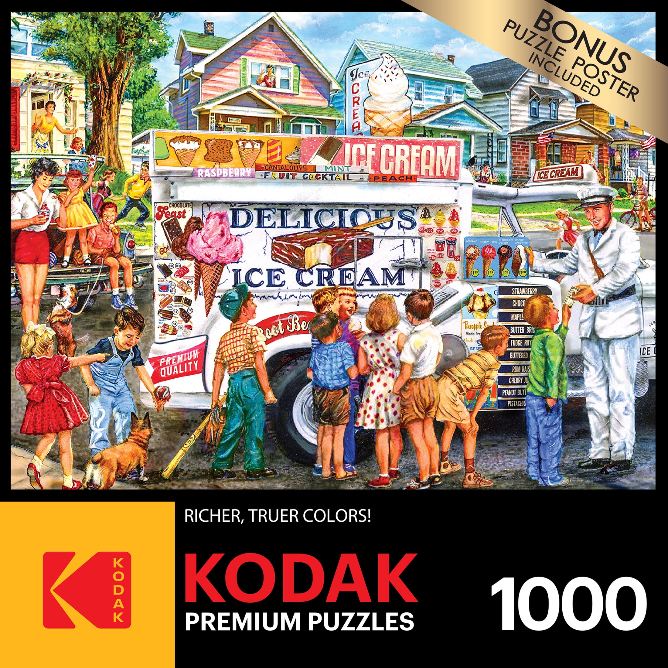 Kodak 1000 Piece Jigsaw Puzzle - Ice Cream Truck Day by Edward Warg