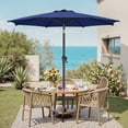 thumbnail image 3 of Parasol de Patio 7,5 Pi, Parasol de Table d'Extérieur pour Terrasse, avec 8 Baleines, Double Inclinaison, Base Non Incluse, Bleu, 3 of 7