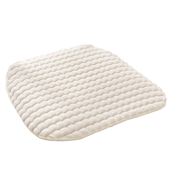 yulier Coussin de Chaise en Forme de D avec Attaches, Coussin de Siège Antidérapant en Peluche Douce, Coussin de Chaise de Cuisine/patio/salle à Manger, Coussinet de Chaise 17.7"x18.5 Pouces pour Chaise de Bureau, Chaise d'Ordinateur, Chaise de Bureau (Blanc)