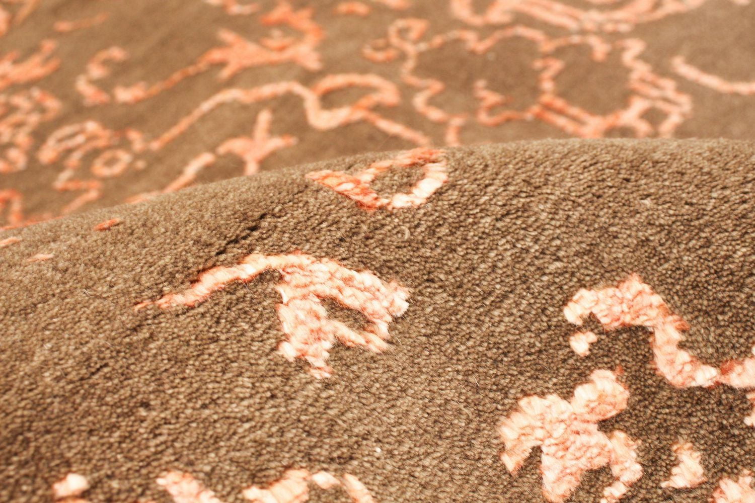 ECARPETGALLERY Tapis Noué à la Main pour Salon, Salle à Manger et Chambre à Coucher Contemporain Collection La Seda 5'5" x 7'10" en Brun