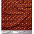 thumbnail image 1 of Soimoi Red Japan Crepe Satin Fabric Enjoy Summer Time Text Printed Fabric 1 Yard 42 Inch Wide, 1 of 5
