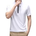 thumbnail image 3 of BOBOGOJP Chemise Classique à Manches Courtes pour Hommes Chemise Rayée Western à Manches Courtes, Blanc m, 3 of 5