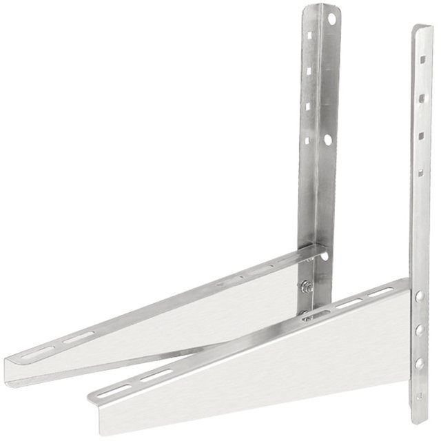 Air Conditioner Wall Mount Bracket with Excellent Load Bearing Capacity Silver Stainless Steel Pair