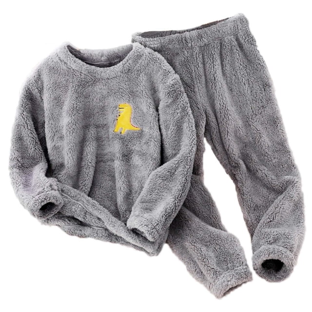 RXIRUCGD Automne et Hiver Nouveau Ensemble Rembourré Col Rond Pull Parent-Enfant Pyjama (Gris Foncé, Taille : 4 Ans)