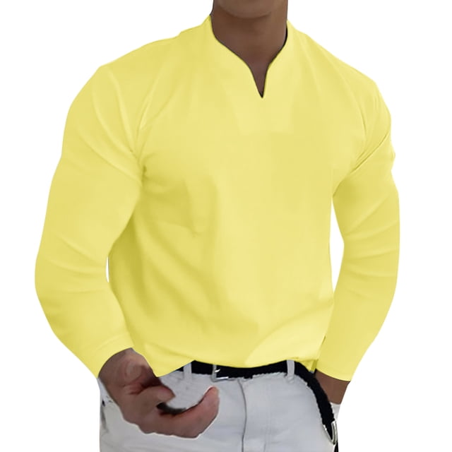Ketyyh-chn99 Chandail pour Hommes Été T-Shirt pour Hommes et Grands Hommes Hauts Doux pour Hommes T-Shirt à Manches Courtes Col Rond Tee Haut T-Shirts Régulier Jaune,3TG