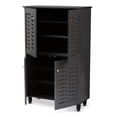 thumbnail image 2 of Baxton Studio Winda 4-Door Wood Entryway Shoe Cabinet in Dark Gray, 2 of 10