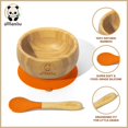 thumbnail image 2 of allBambu Bamboo Baby Bowl with Suction & Spoon - Orange, 2 of 6