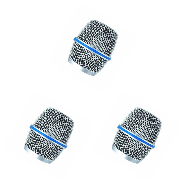 Maytalsory Grille de Microphone de Remplacement en Métal Universelle Détachable Filaire Sans Fil avec Éponge Intégrée Tête de Micro de Concert Accessoires Type 4 3ensemble