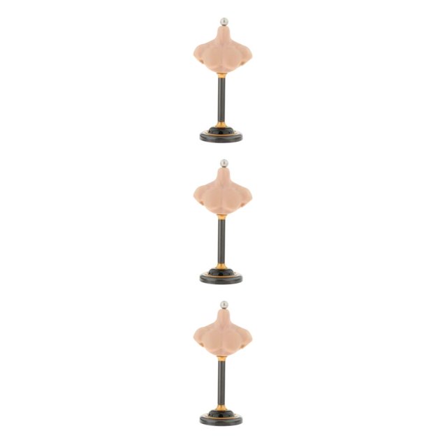 Baohd Sleek and Practical Male Female Bust Stand PVC Model for Wigs Male D 3Set