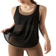 thumbnail image 4 of Women Vest Sleeveless U Neck See Through Loose Summer Split Tops, 4 of 7