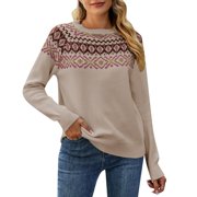 2025 Retro Jacquard Colored Sweaters for Work Knitted Shirt for Women's Pack of Sweatshirts Wear Pullover Sweater for Pullover Sweat Shirt for Men Women