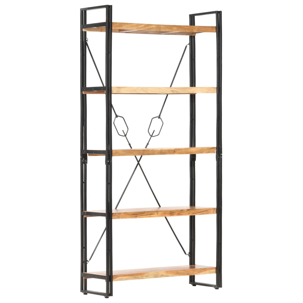 vidaXL 5-Tier Bookcase 90x30x180 cm Solid Acacia Wood
