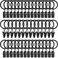 thumbnail image 1 of Meitianfacai 40 Pack Curtain Rings with Clips Hooks, Hat Clothes Clips,Black Drapery Clips with Rings Stainless Steel Metal 1.5 inch Curtain Hangers Clips, Fits Diameter 1.2 inch Rod, 1 of 6