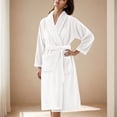 thumbnail image 1 of Soki Premium Womens Plush Soft Robe Fluffy, Warm, Fleece Sherpa Shaggy Bathrobe White 3XL, 1 of 3