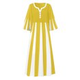 thumbnail image 4 of Cameland Robe Midi Ample à Manches Mi-Longues d'Été Décontractée à Rayures Imprimées pour Femme, 4 of 5