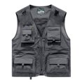 thumbnail image 1 of TIMIFIS Mens Mesh Outdoor Work Fishing Travel Photo Cargo Vests Summer Casual Work Multi Pockets Breathable Waistcoat JacketFall, 1 of 2