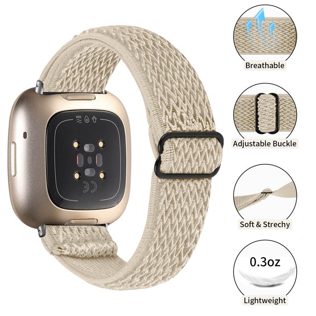 WIFKLSIIPG Adjustable Elastic Nylon Woven Band for Versa 3/Sense Stylish Durable and Comfortable