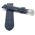 thumbnail image 2 of 20mm Mens' Alligator Style Leather Watch Band Strap, Glossy Finish, Stainless Steel Buckle, 2 of 7