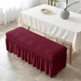 thumbnail image 3 of Long Bench Cover Stretch Seat Case Protector Removable Piano Bench Cushion Cover for Hotel, Kitchen, Bedroom, Living Room, Decor Red, 3 of 8