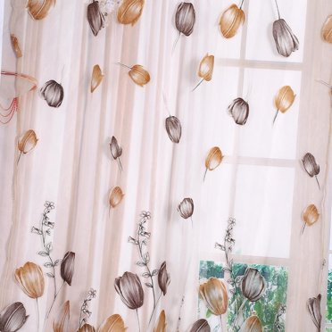 Fdit 100*200cm Colorful Tulips Printing Tulle Curtains Sheer Drape Balcony Window Decoration,Tulle Curtain, Tulle Drape