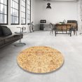 thumbnail image 3 of Ahgly Company Indoor Round Abstract Chrome Gold Yellow Oriental Area Rugs, 6' Round, 3 of 6
