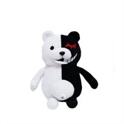 Qiaoxi 25cm Stuffed Animal Bear Toy Dangan Ronpa Super Danganronpa Monokuma Black White Bear Plush Toys Gifts