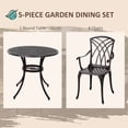 thumbnail image 4 of Outsunny Ensemble de Salle à Manger d'Extérieur 5 Pcs, Table et Chaises de Patio, Brun, 4 of 10