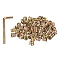 thumbnail image 1 of Unique Bargains 1/4-20 x 10mm Threaded Inserts Nuts, 100 Pack Wood Insert Nuts with Hex Wrench, 1 of 5