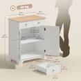 thumbnail image 3 of HOMCOM Rubber Wood Top Kitchen Cupboard Side Cabinet w/Adjustable Shelf, 3 of 10