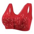 thumbnail image 1 of Timegard Wireless Bras for Women Plus Size Front Closure Button Lace Full Support Print Comfort Bralette, 1 of 5