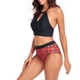 thumbnail image 4 of Womens Two Piece Swimsuits High Waisted Halter Nece Bathing Suit Tummy Control Swimwear, 4 of 5