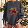 thumbnail image 4 of Chandails à Capuchon pour Femmes Mode Femmes Décontracté Imprimé Col Rond Manches Longues T-Shirt Ample Blouse d'Automne Chandail Tops Chandails en Molleton Sans Capuche Tenues d'Hiver pour Filles en Liquidation, 4 of 5