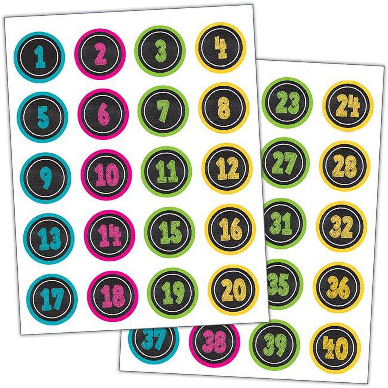Teacher Created Resources TCR3841-6 Autocollants Chiffres au Tableau Noir Lumineux - Lot de 6