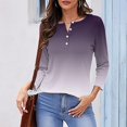 thumbnail image 1 of RXIRUCGD Women's Fashion Casual Gradient Loose Button Tops, White, Size: S, 1 of 5