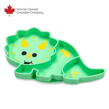 Melii Silicone Suction Plate for Babies and Toddlers, Dino, Divided