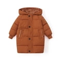 thumbnail image 1 of FAOWME Girls Down Jacket With Thick Quilted For Winter Mid-Length Coat Brown 18-24 Months, 1 of 7