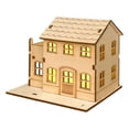 thumbnail image 2 of Light-Up Handmade Wooden Christmas Village Houses For Crafts, 2 of 7