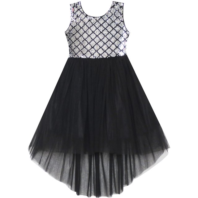 Girls Dress Sequin Mesh Party Wedding Princess Tulle 10 Years