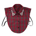 thumbnail image 2 of REZUOFI 1 Pcs Col Détachable à Carreaux Rouges en Strass - Faux Col de Chemise Scintillant de Noël pour Femmes, Accessoire de Blouse à Faux Col Ajustable pour Fêtes des Fêtes et Événements au Bureau, 2 of 9