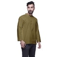 thumbnail image 4 of Atasi Kurta Court Uni à Manches Longues pour Hommes, Tenue Décontractée d'Été, 4 of 6