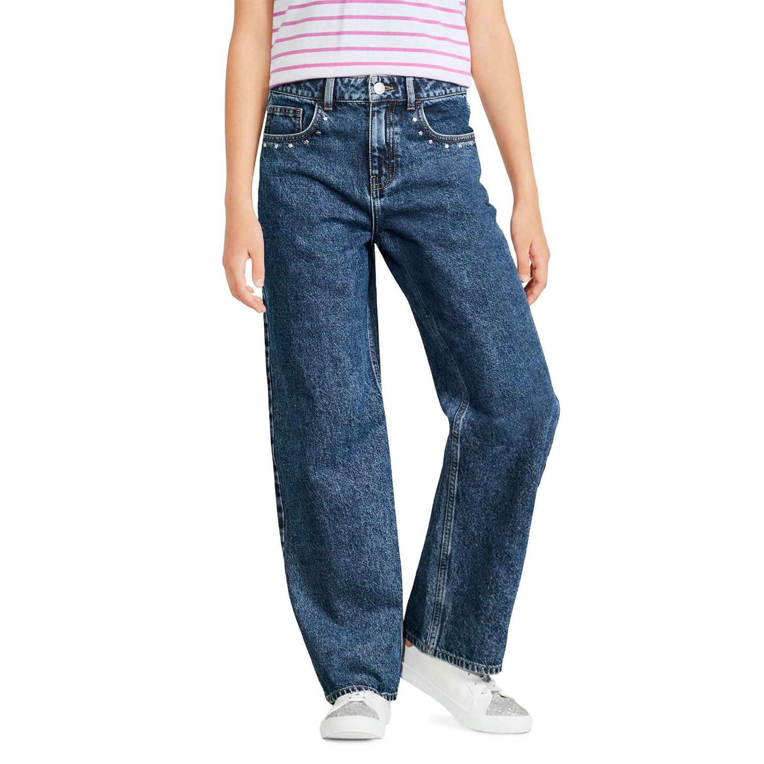 George Girls' Studded Wide Leg Jean