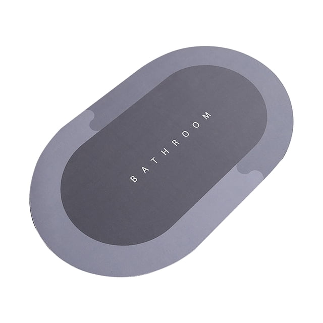 Yeacher Bath Mat 16 x 24 Inch Soft Floor Rug Oval Diatom Mud Non Slip Quick Dry Water Absorbent Shower Rug Machine Washable Bathroom Rug