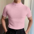 thumbnail image 2 of QIPOPIQ T-Shirt à Col Montant Uni à Manches Courtes pour Homme Liquidation, 2 of 6