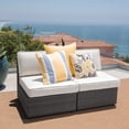 thumbnail image 5 of Outdoor Patio Furniture, 2 Piece-PE Wicker Rattan Armless Sofa Sectional Conversation Sofa Set , for Garden Backyark Porch Deck, Gray, 5 of 5
