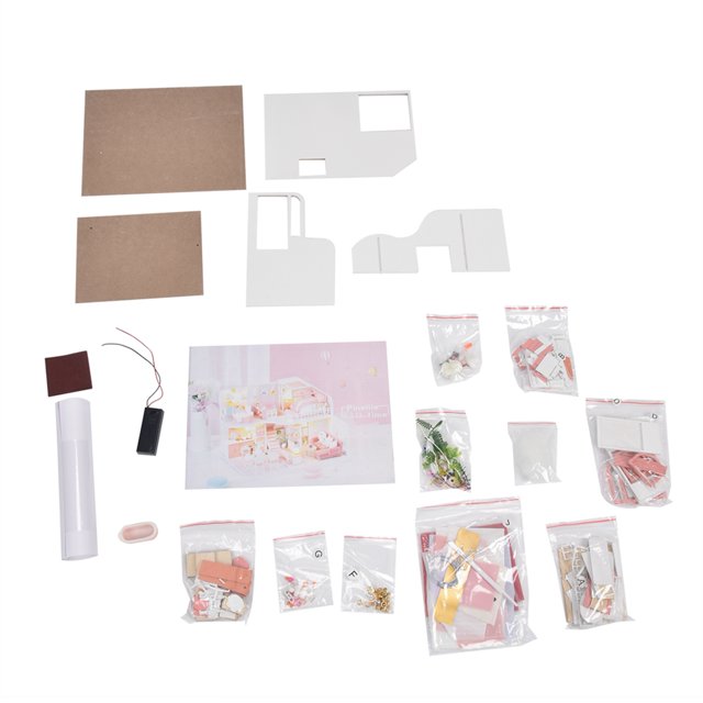 Kit de Maison de Poupée Miniature Maison de Poupée Miniature Assemblage Maison de Poupée Enfants Assemblage Diy Kit de Maison de Poupée Kit de Maison de Poupée Miniature Kit de Construction Cadeau d'Anniversaire
